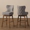 Baxton Studio Gradisca Grey Button-Tufted Upholstered Swivel Barstool, PK2 129-7073 - alternate 6